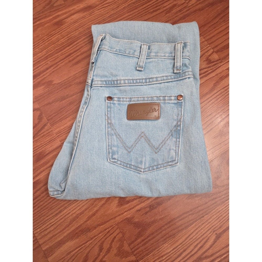Wrangler High Waisted Light Wash Straight Leg Jeans 1014MWZGH Womens 11x34